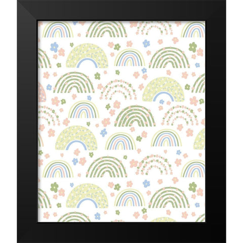 Rainbow Pattern II Black Modern Wood Framed Art Print by ND Art