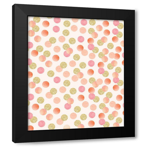 Birthday Pattern Black Modern Wood Framed Art Print by ND Art