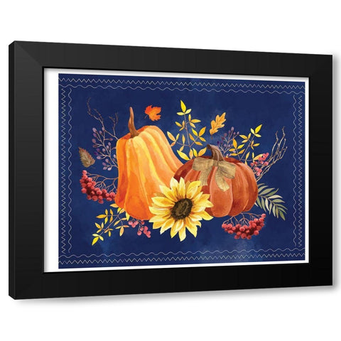 Fall Foliage Black Modern Wood Framed Art Print by ND Art