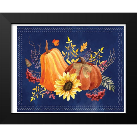 Fall Foliage Black Modern Wood Framed Art Print by ND Art