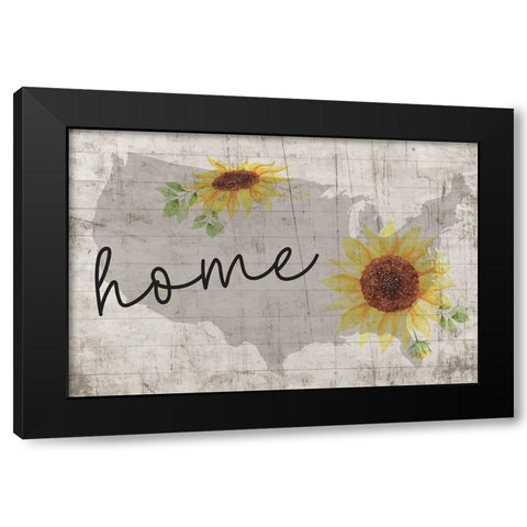 Home Sweet Home Black Modern Wood Framed Art Print with Double Matting by ND Art
