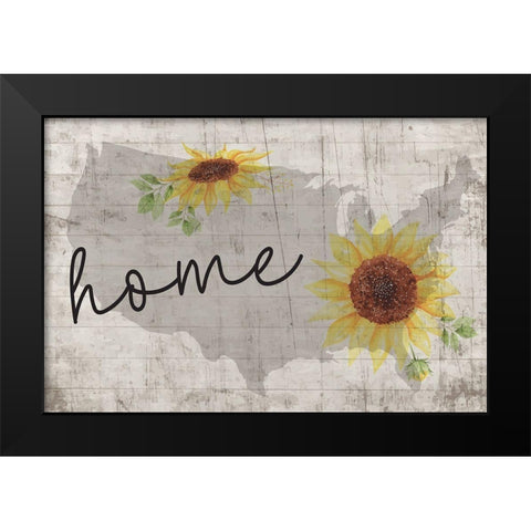 Home Sweet Home Black Modern Wood Framed Art Print by ND Art