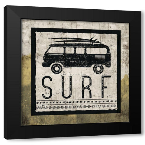 Surf Black Modern Wood Framed Art Print by ND Art