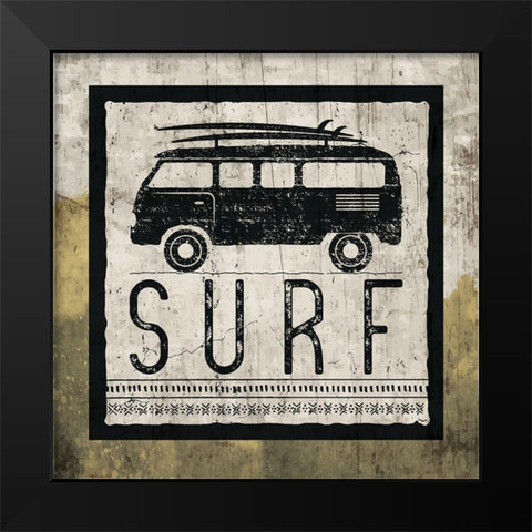 Surf Black Modern Wood Framed Art Print by ND Art