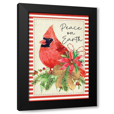 Peace on Earth Black Modern Wood Framed Art Print with Double Matting by ND Art