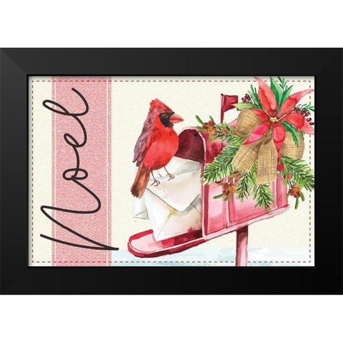 Noel Black Modern Wood Framed Art Print by ND Art