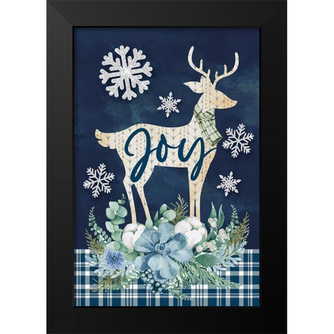 Joy Black Modern Wood Framed Art Print by ND Art