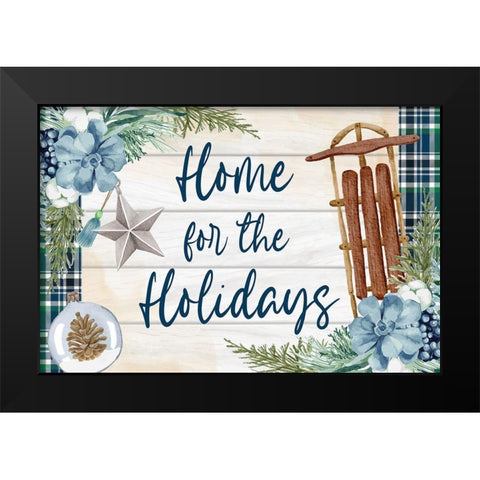 Home for the Holidays Black Modern Wood Framed Art Print by ND Art