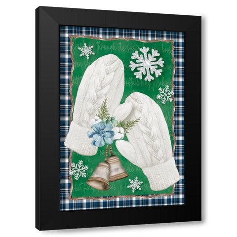 Mittens Black Modern Wood Framed Art Print by ND Art