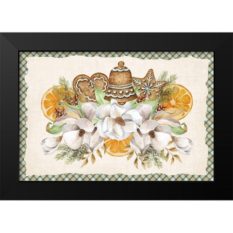 Winter Wassail Black Modern Wood Framed Art Print by ND Art