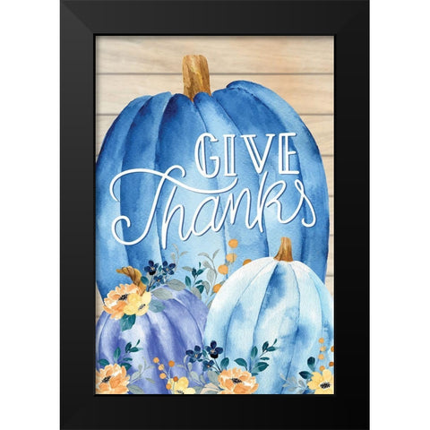 Give Thanks Black Modern Wood Framed Art Print by ND Art