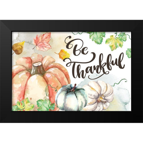 Be Thankful Black Modern Wood Framed Art Print by ND Art