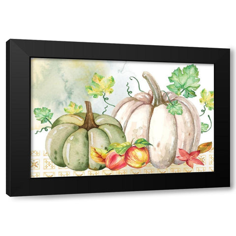 Fall Pumpkins Black Modern Wood Framed Art Print by ND Art