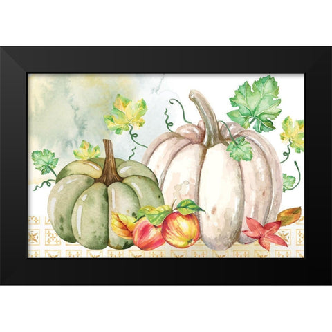 Fall Pumpkins Black Modern Wood Framed Art Print by ND Art