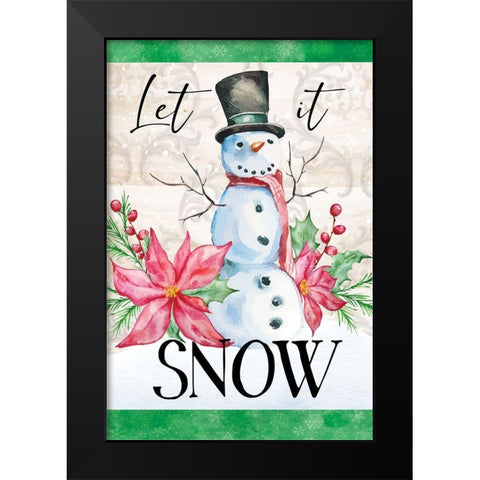 Let It Snow Black Modern Wood Framed Art Print by ND Art