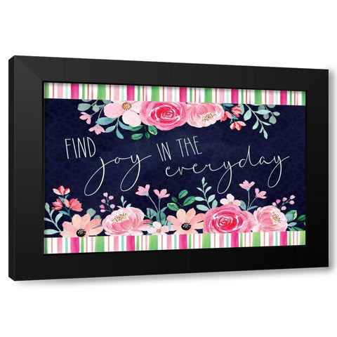 Joy in Every Day Black Modern Wood Framed Art Print with Double Matting by ND Art