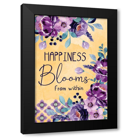 Blooms from Within Black Modern Wood Framed Art Print with Double Matting by ND Art