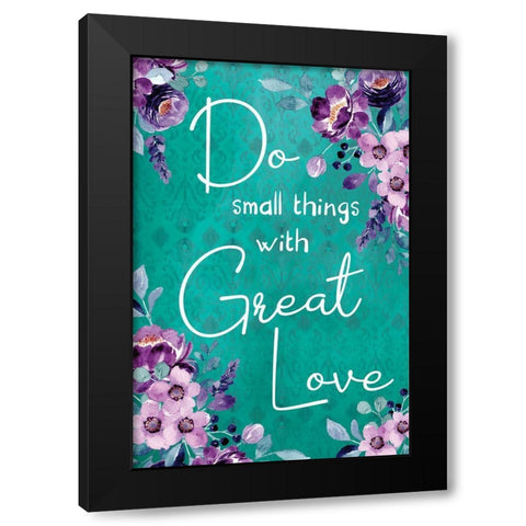 Great Love Black Modern Wood Framed Art Print with Double Matting by ND Art