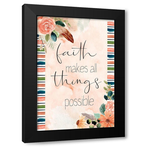 Faith Black Modern Wood Framed Art Print by ND Art