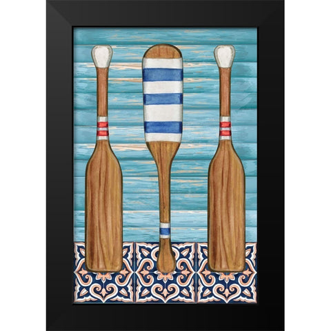Oars Black Modern Wood Framed Art Print by ND Art