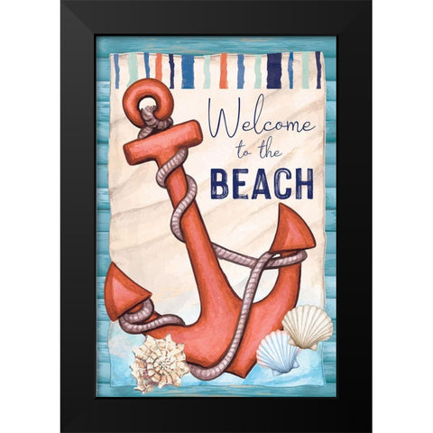 Welcome Black Modern Wood Framed Art Print by ND Art