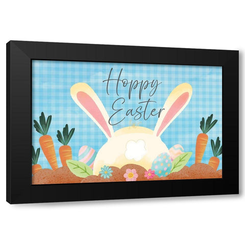 Happy Easter Black Modern Wood Framed Art Print with Double Matting by ND Art