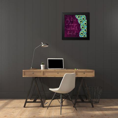 Stand Out Black Modern Wood Framed Art Print by ND Art