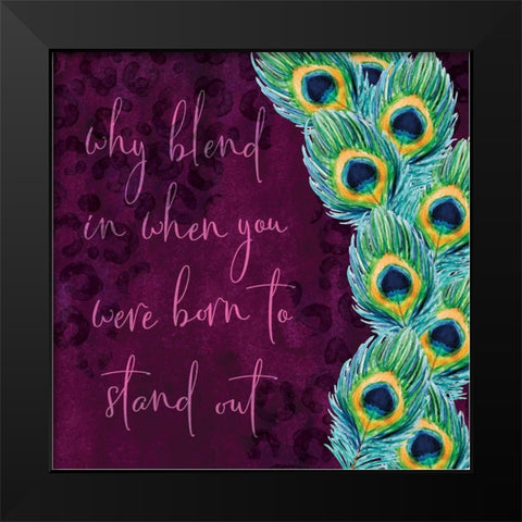 Stand Out Black Modern Wood Framed Art Print by ND Art