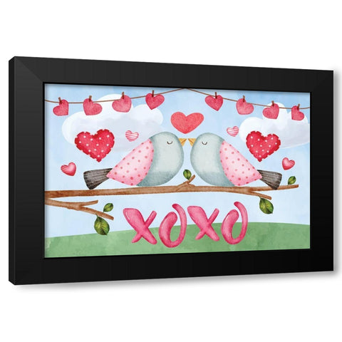 XOXO Black Modern Wood Framed Art Print by ND Art