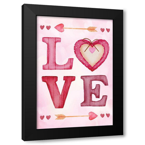 Love Black Modern Wood Framed Art Print with Double Matting by ND Art