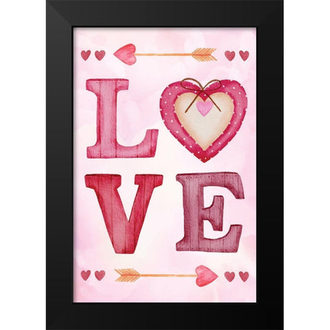 Love Black Modern Wood Framed Art Print by ND Art