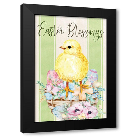 Easter Blessings Black Modern Wood Framed Art Print by ND Art