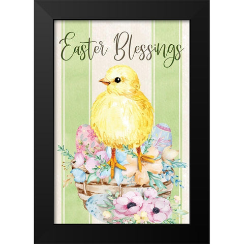Easter Blessings Black Modern Wood Framed Art Print by ND Art