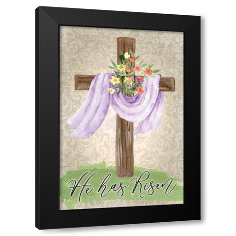 He Has Risen Black Modern Wood Framed Art Print by ND Art
