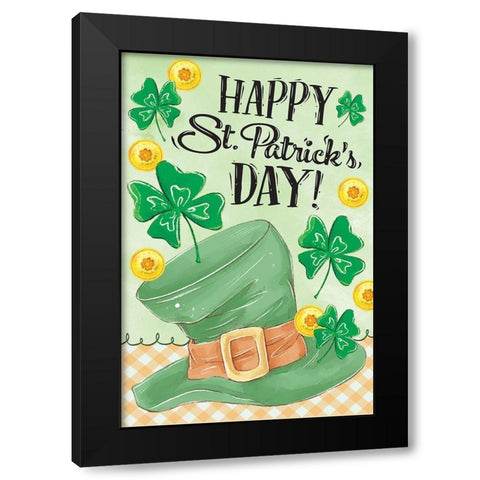 Leprechaun Hat Black Modern Wood Framed Art Print by ND Art