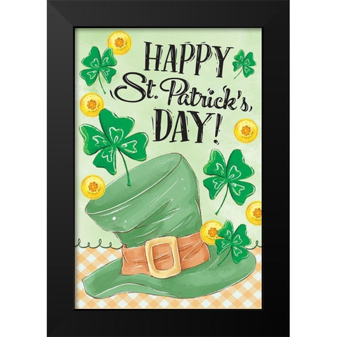 Leprechaun Hat Black Modern Wood Framed Art Print by ND Art