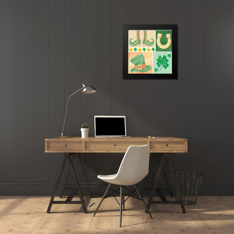 Luck of the Icons Black Modern Wood Framed Art Print by ND Art