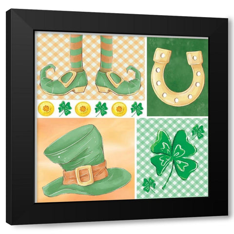 Luck of the Icons Black Modern Wood Framed Art Print by ND Art