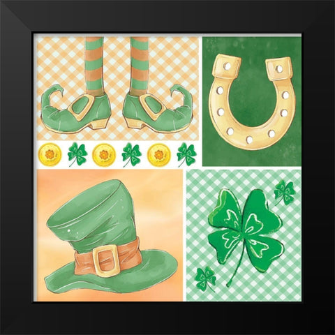 Luck of the Icons Black Modern Wood Framed Art Print by ND Art