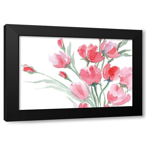 Blush II Black Modern Wood Framed Art Print by ND Art