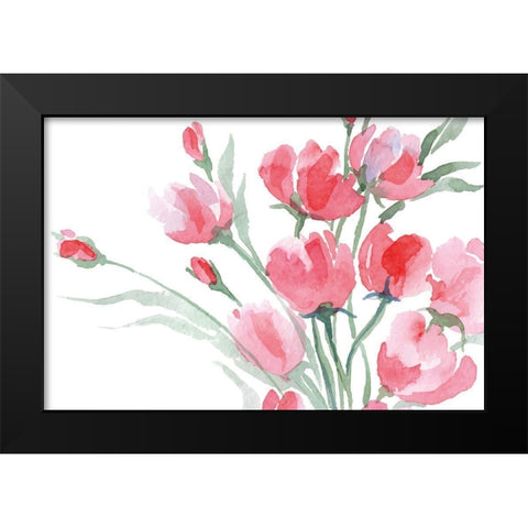 Blush II Black Modern Wood Framed Art Print by ND Art