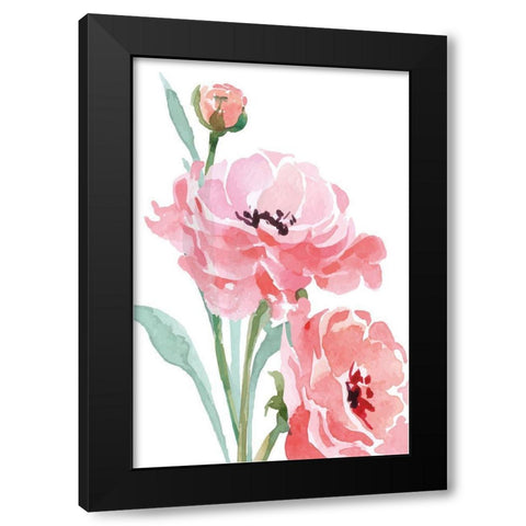 Blush III Black Modern Wood Framed Art Print by ND Art