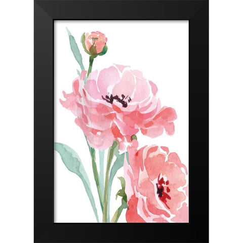 Blush III Black Modern Wood Framed Art Print by ND Art
