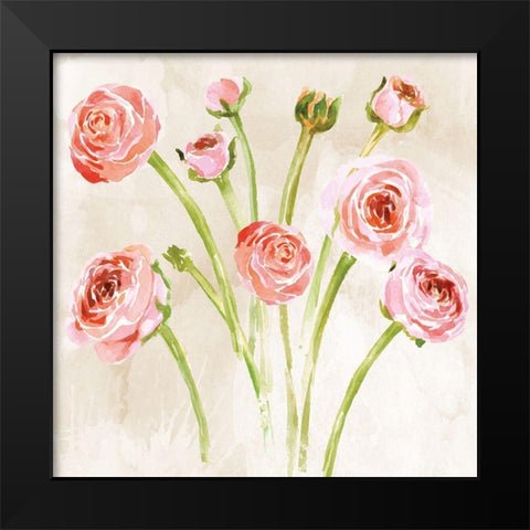 Bashful Black Modern Wood Framed Art Print by ND Art