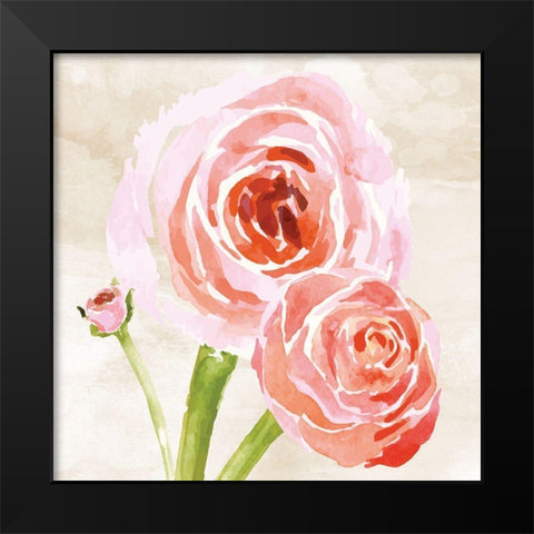 Bashful III Black Modern Wood Framed Art Print by ND Art