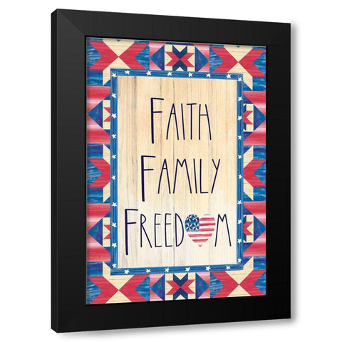 American Family Black Modern Wood Framed Art Print with Double Matting by ND Art