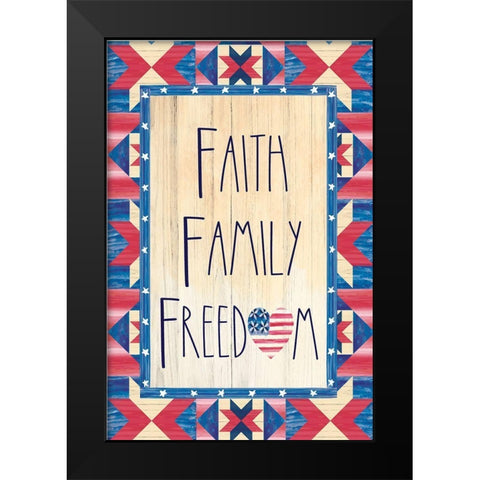 American Family Black Modern Wood Framed Art Print by ND Art