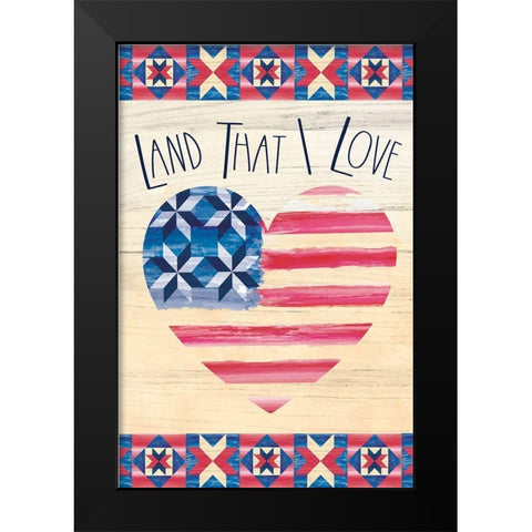 Heart of America Black Modern Wood Framed Art Print by ND Art