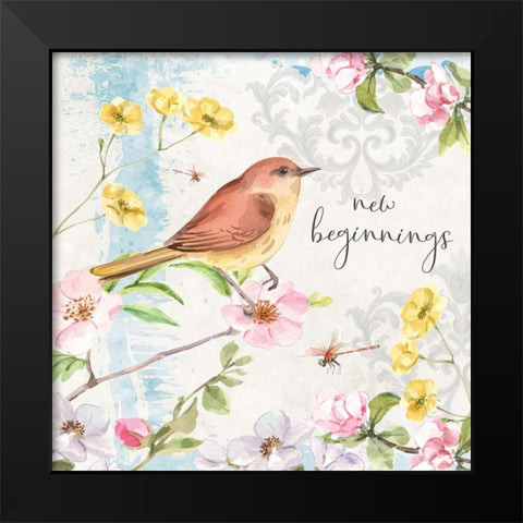 New Beginnings Black Modern Wood Framed Art Print by ND Art