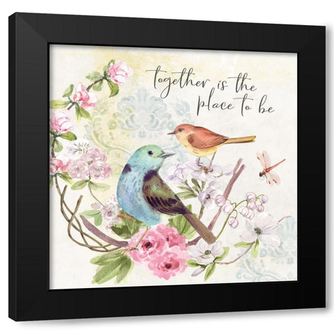 Together Black Modern Wood Framed Art Print by ND Art